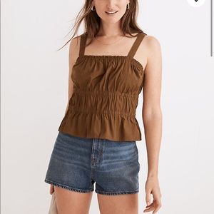 NWT Madewell poplin Sophia peplum tank